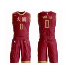 Houston Rockets #0 DeAnthony Melton Authentic Red Basketball Suit Jersey - City Edition