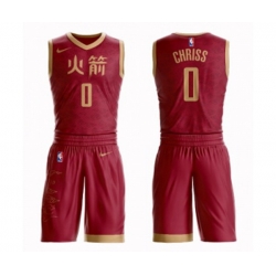 Houston Rockets #0 Marquese Chriss Authentic Red Basketball Suit Jersey - City Edition