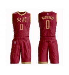 Houston Rockets #0 Russell Westbrook Swingman Red Basketball Suit Jersey - City Edition