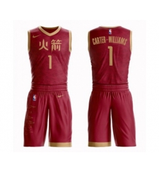 Houston Rockets #1 Michael Carter-Williams Swingman Red Basketball Suit Jersey - City Edition
