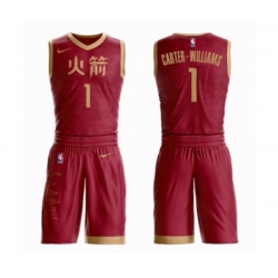 Houston Rockets #1 Michael Carter-Williams Swingman Red Basketball Suit Jersey - City Edition