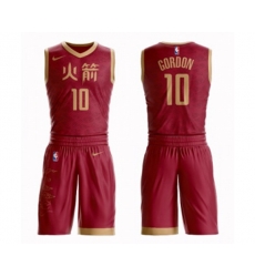 Houston Rockets #10 Eric Gordon Authentic Red Basketball Suit Jersey - City Edition