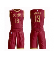 Houston Rockets #13 James Harden Swingman Red Basketball Suit Jersey - City Edition