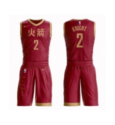 Houston Rockets #2 Brandon Knight Swingman Red Basketball Suit Jersey - City Edition
