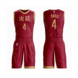 Houston Rockets #4 Danuel House Swingman Red Basketball Suit Jersey - City Edition
