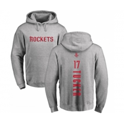 Houston Rockets #17 PJ Tucker Ash Backer Pullover Hoodie