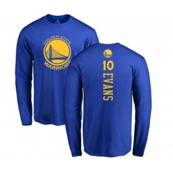 Golden State Warriors #10 Jacob Evans Royal Blue Backer Long Sleeve T-Shirt