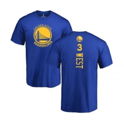 Golden State Warriors #3 David West Royal Blue Backer T-Shirt