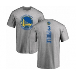 Golden State Warriors #3 Jordan Poole Ash Backer T-Shirt