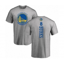 Golden State Warriors #8 Alec Burks Ash Backer T-Shirt