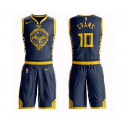 Golden State Warriors #10 Jacob Evans Authentic Navy Blue Basketball Suit Jersey - City Edition Golden State Warriors #10 Jacob Evans Authentic Navy Blue Basketball Suit Jersey - City Edition