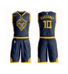 Golden State Warriors #10 Tim Hardaway Swingman Navy Blue Basketball Suit Jersey - City Edition