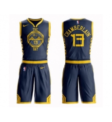 Golden State Warriors #13 Wilt Chamberlain Authentic Navy Blue Basketball Suit Jersey - City Edition