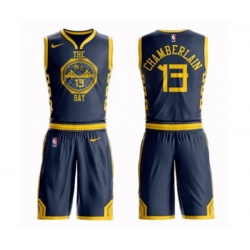 Golden State Warriors #13 Wilt Chamberlain Authentic Navy Blue Basketball Suit Jersey - City Edition Golden State Warriors #13 Wilt Chamberlain Authentic Navy Blue Basketball Suit Jersey - City Edition