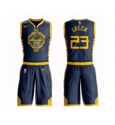 Golden State Warriors #23 Draymond Green Authentic Navy Blue Basketball Suit Jersey - City Edition