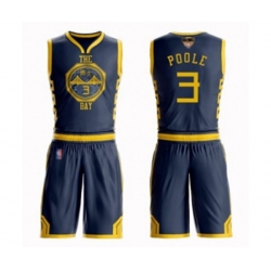 Golden State Warriors #3 Jordan Poole Swingman Navy Blue Basketball Suit Jersey - City Edition