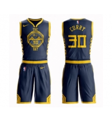Golden State Warriors #30 Stephen Curry Swingman Navy Blue Basketball Suit Jersey - City Edition