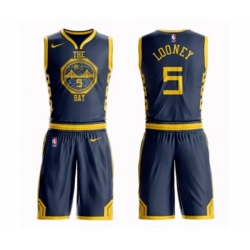 Golden State Warriors #5 Kevon Looney Authentic Navy Blue Basketball Suit Jersey - City Edition