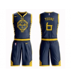 Golden State Warriors #6 Nick Young Swingman Navy Blue Basketball Suit Jersey - City Edition