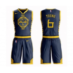 Golden State Warriors #6 Nick Young Swingman Navy Blue Basketball Suit Jersey - City Edition