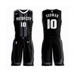 Detroit Pistons #10 Dennis Rodman Swingman Black Basketball Suit Jersey - City Edition