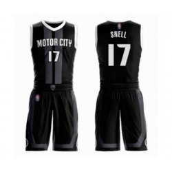 Detroit Pistons #17 Tony Snell Swingman Black Basketball Suit Jersey - City Edition