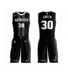 Detroit Pistons #30 Joe Smith Swingman Black Basketball Suit Jersey - City Edition