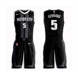 Detroit Pistons #5 Luke Kennard Swingman Black Basketball Suit Jersey - City Edition