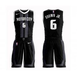 Detroit Pistons #6 Bruce Brown Jr. Swingman Black Basketball Suit Jersey - City Edition