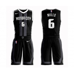 Detroit Pistons #6 Terry Mills Authentic Black Basketball Suit Jersey - City Edition