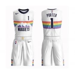 Denver Nuggets #1 Michael Porter Authentic White Basketball Suit Jersey - City Edition