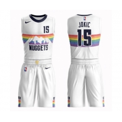 Denver Nuggets #15 Nikola Jokic Swingman White Basketball Suit Jersey - City Edition