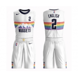 Denver Nuggets #2 Alex English Swingman White Basketball Suit Jersey - City Edition