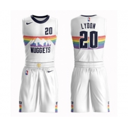 Denver Nuggets #20 Tyler Lydon Authentic White Basketball Suit Jersey - City Edition