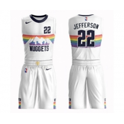 Denver Nuggets #22 Richard Jefferson Authentic White Basketball Suit Jersey - City Edition