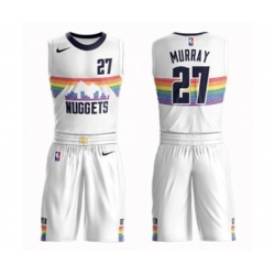 Denver Nuggets #27 Jamal Murray Authentic White Basketball Suit Jersey - City Edition