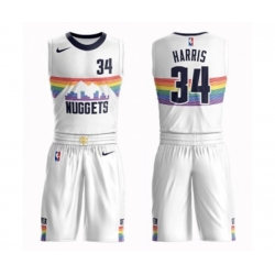 Denver Nuggets #34 Devin Harris Authentic White Basketball Suit Jersey - City Edition