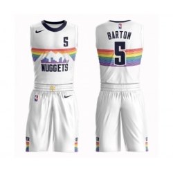 Denver Nuggets #5 Will Barton Authentic White Basketball Suit Jersey - City Edition