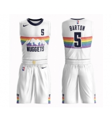 Denver Nuggets #5 Will Barton Swingman White Basketball Suit Jersey - City Edition