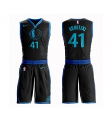 Dallas Mavericks #41 Dirk Nowitzki Swingman Black Basketball Suit Jersey - City Edition