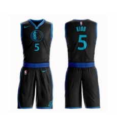 Dallas Mavericks #5 Jason Kidd Authentic Black Basketball Suit Jersey - City Edition