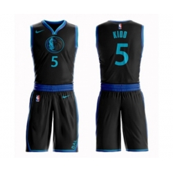 Dallas Mavericks #5 Jason Kidd Authentic Black Basketball Suit Jersey - City Edition