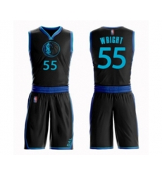 Dallas Mavericks #55 Delon Wright Swingman Black Basketball Suit Jersey - City Edition