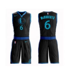 Dallas Mavericks #6 Josh McRoberts Authentic Black Basketball Suit Jersey - City Edition