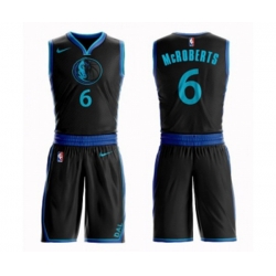 Dallas Mavericks #6 Josh McRoberts Authentic Black Basketball Suit Jersey - City Edition