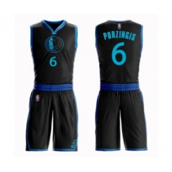 Dallas Mavericks #6 Kristaps Porzingis Authentic Black Basketball Suit Jersey - City Edition