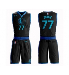 Dallas Mavericks #77 Luka Doncic Authentic Black Basketball Suit Jersey - City Edition