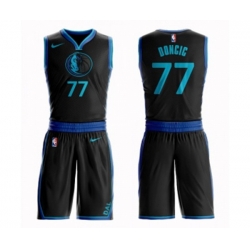 Dallas Mavericks #77 Luka Doncic Swingman Black Basketball Suit Jersey - City Edition