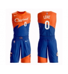 Cleveland Cavaliers #0 Kevin Love Swingman Blue Basketball Suit Jersey - City Edition