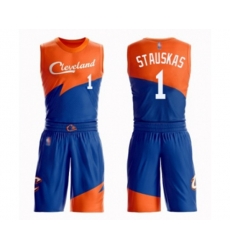 Cleveland Cavaliers #1 Nik Stauskas Swingman Blue Basketball Suit Jersey - City Edition